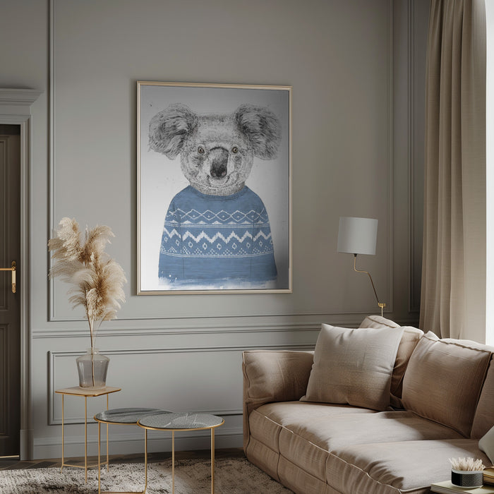 Winter koala (blue) Framed Art Modern Wall Decor