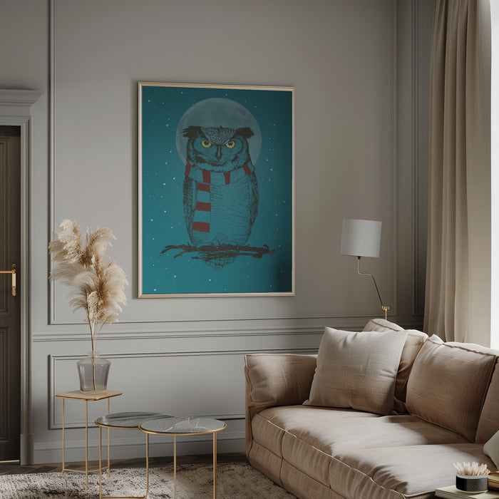 Winter owl Framed Art Modern Wall Decor