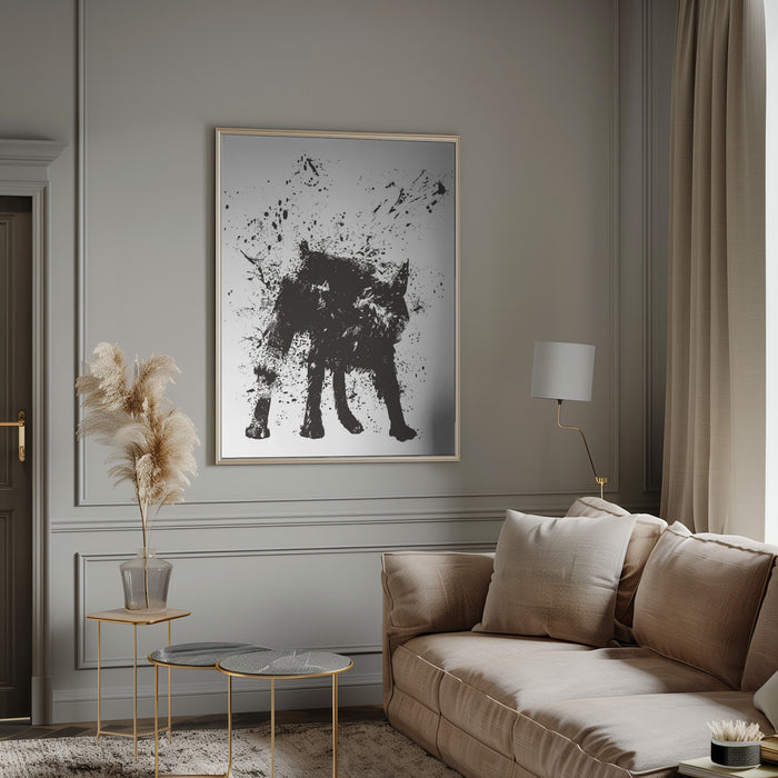 Wet dog Framed Art Modern Wall Decor