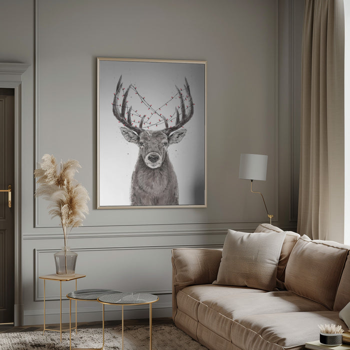 Xmas deer Framed Art Modern Wall Decor