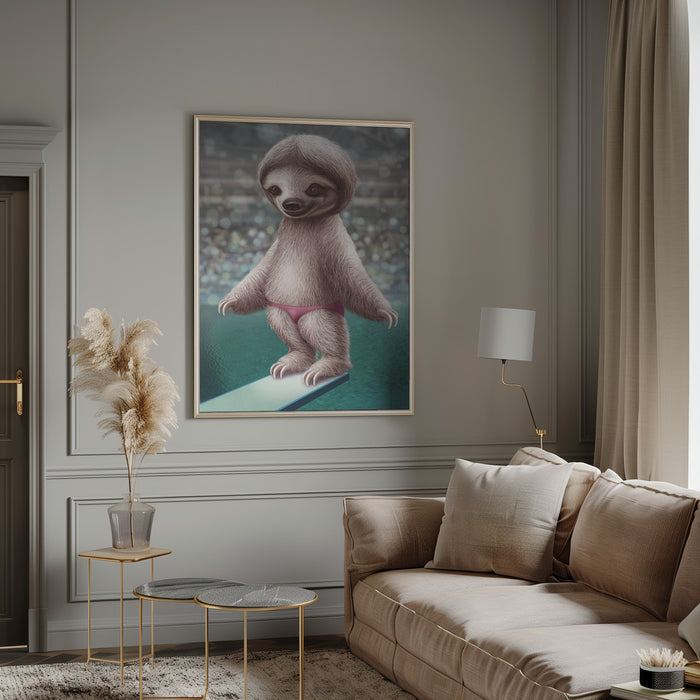 SLOTH THE DIVER Framed Art Wall Decor