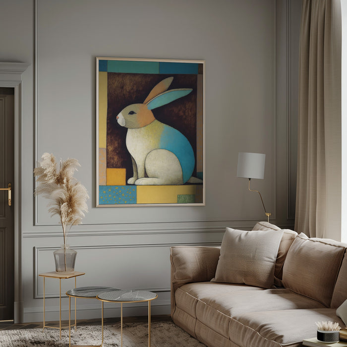 Bunny In The Box Framed Art Modern Wall Decor