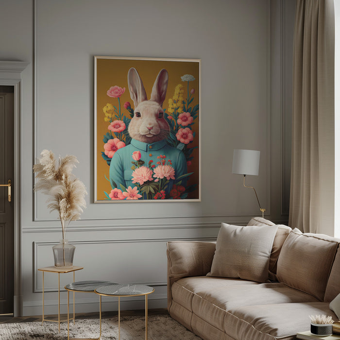 Mr Easter Bunny Framed Art Modern Wall Decor