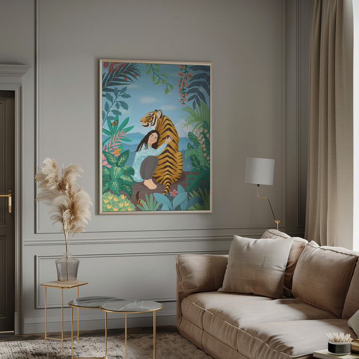 Tiger Framed Art Modern Wall Decor