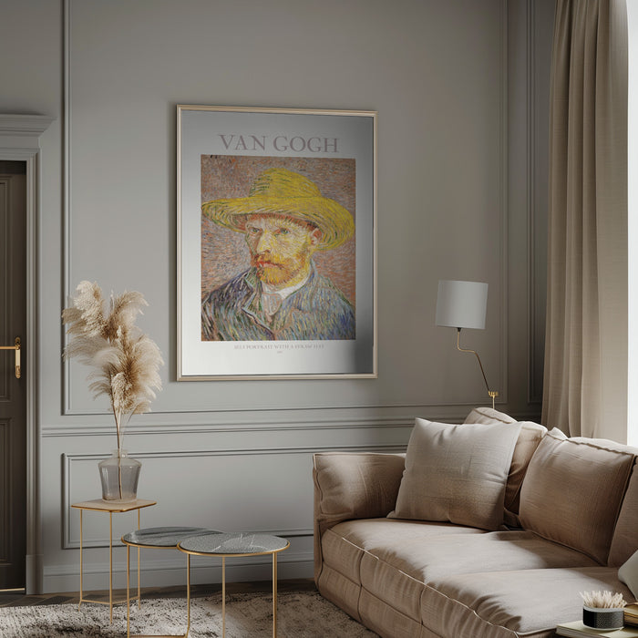 Self Portrait With Straw Hat Framed Art Wall Decor