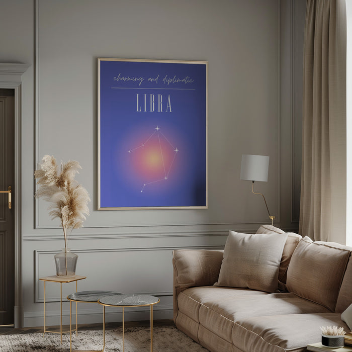 Libra Zodiac Print Art Framed Art Wall Decor