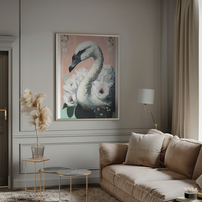 The Swan Framed Art Modern Wall Decor