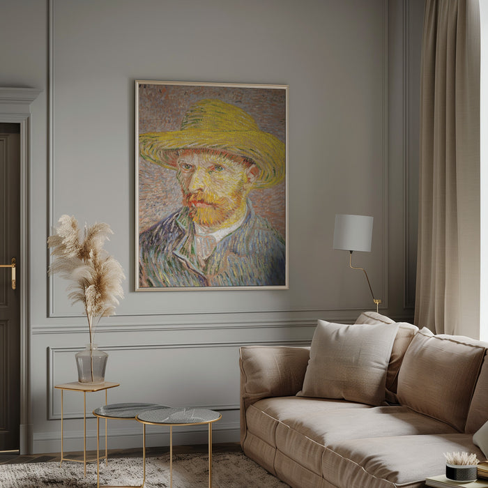 Self Portrait With Straw Hat Framed Art Wall Decor