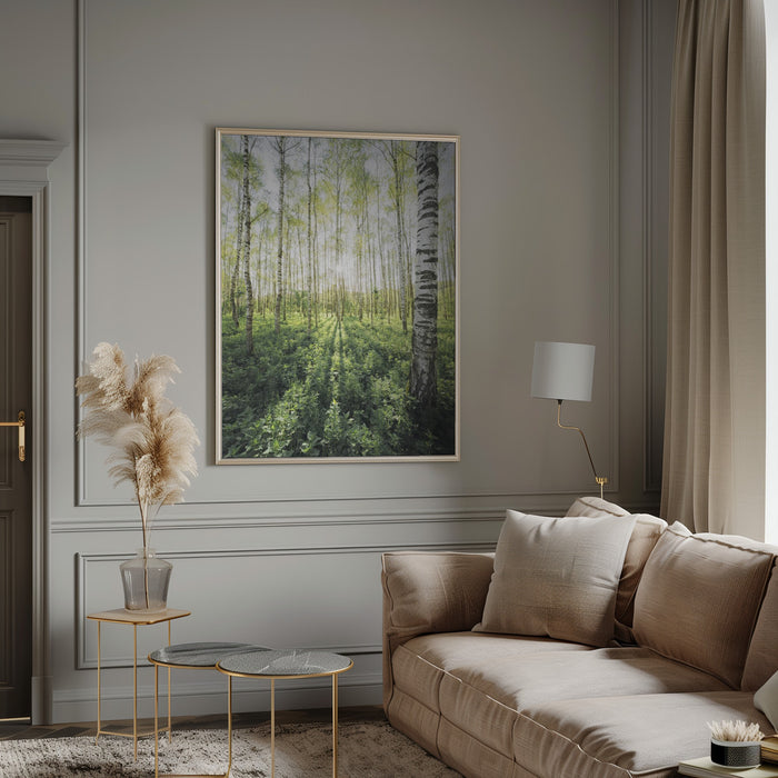 Birch Grove vertical Framed Art Modern Wall Decor