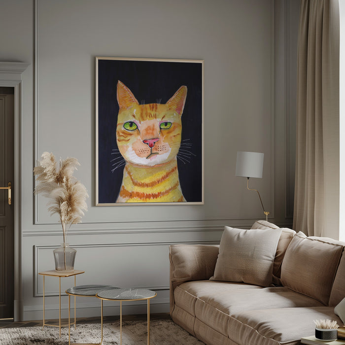 Ginger Cat Framed Art Wall Decor