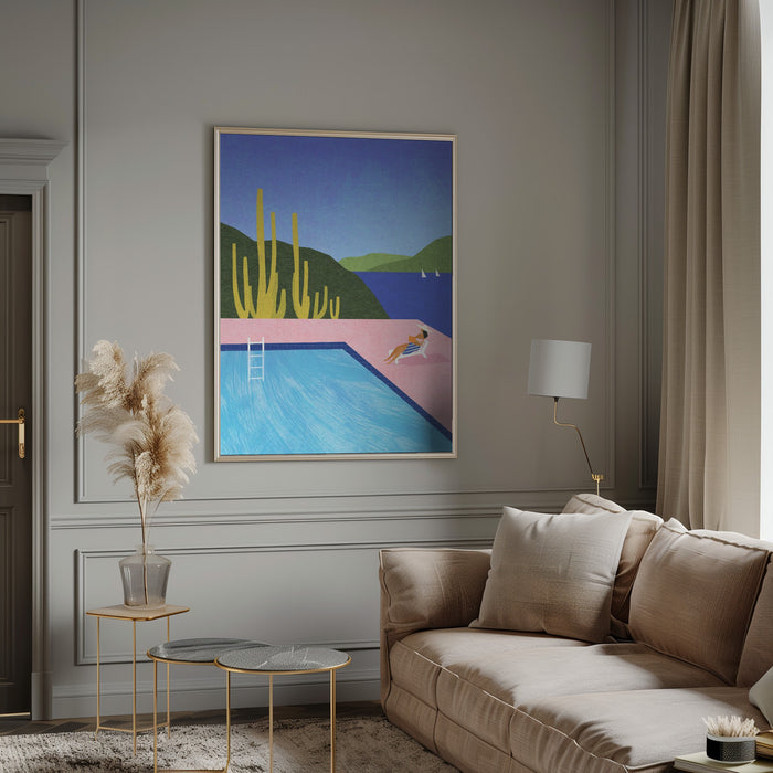 Swimming Pool Framed Art Modern Wall Decor