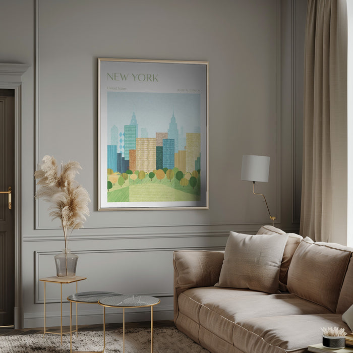 New York, Central Park Framed Art Modern Wall Decor