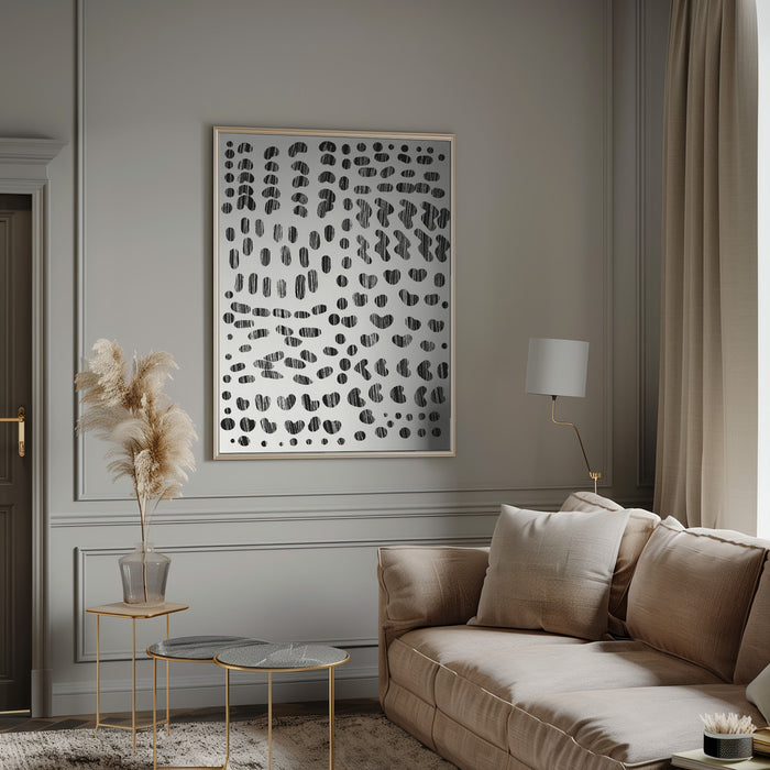 Dots and Strokes Framed Art Modern Wall Decor