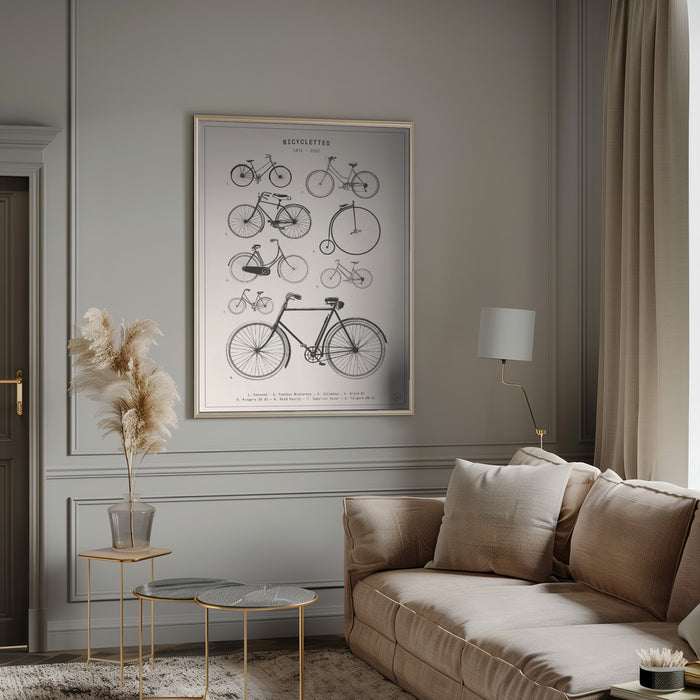 Bicyclettes Framed Art Modern Wall Decor