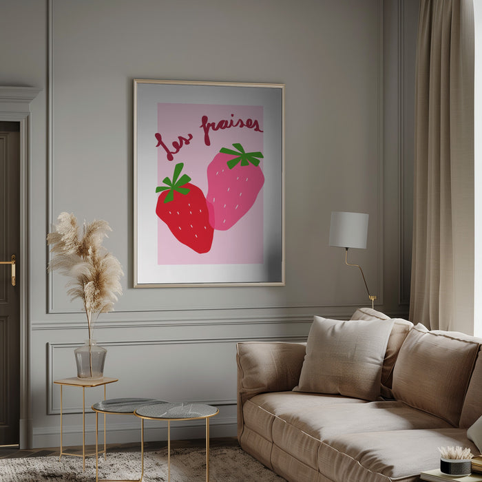 Les Fraises Framed Art Modern Wall Decor