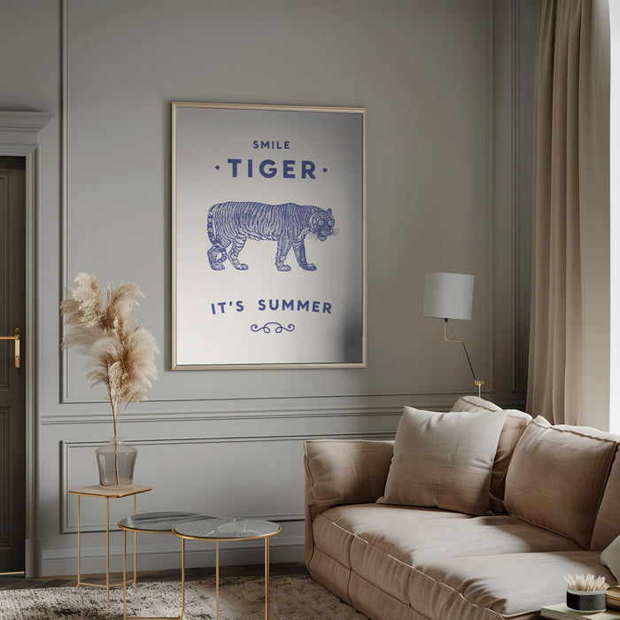 Smile Tiger Framed Art Wall Decor