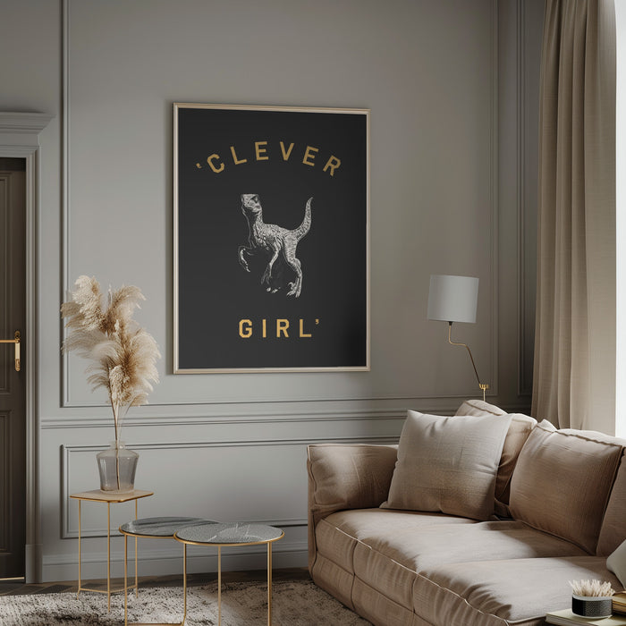 Clever Girl   Dark Print Framed Art Modern Wall Decor