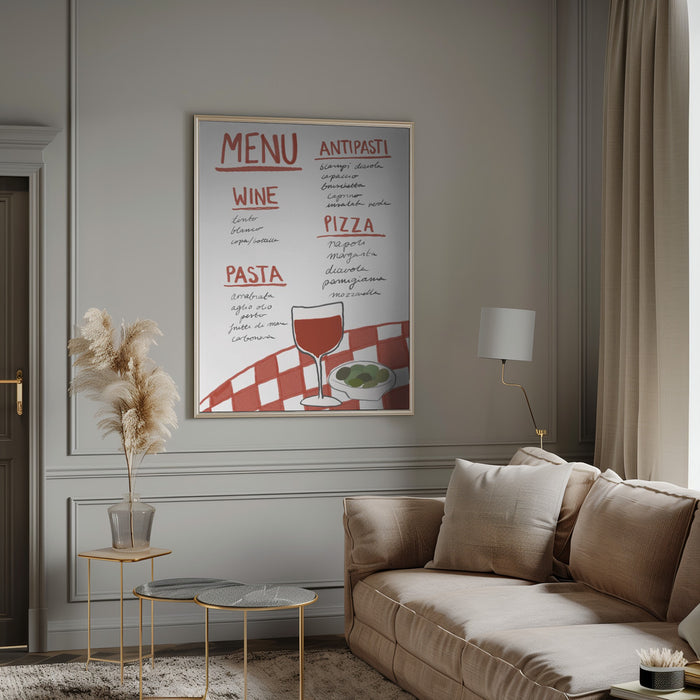 Italian Menu Framed Art Wall Decor