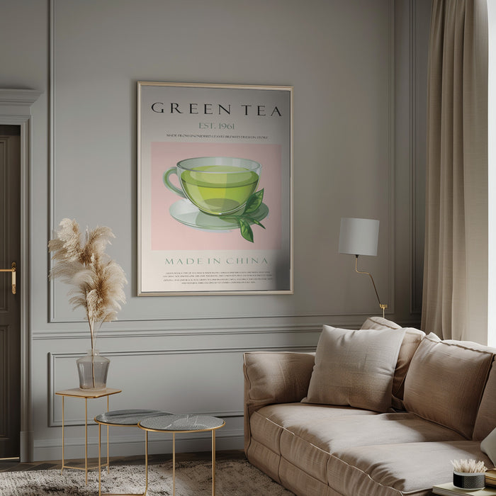 Green Tea Est. 1961 Framed Art Wall Decor