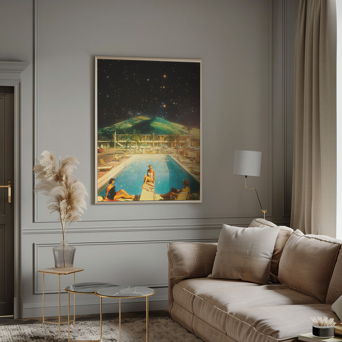 Space Pool Framed Art Modern Wall Decor