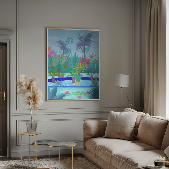 Moroccan Garden Framed Art Modern Wall Decor