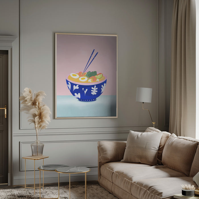 Ramen Bowl Framed Art Modern Wall Decor