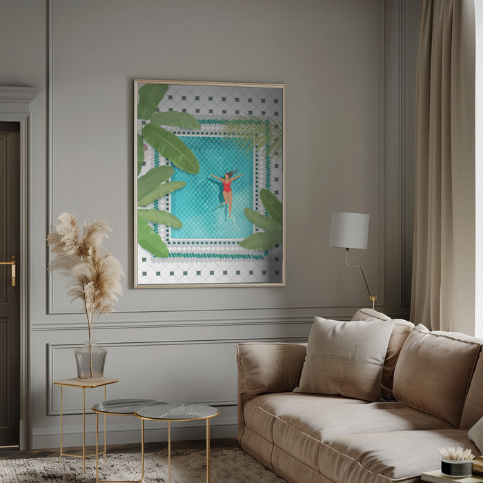 Riad Pool Framed Art Modern Wall Decor