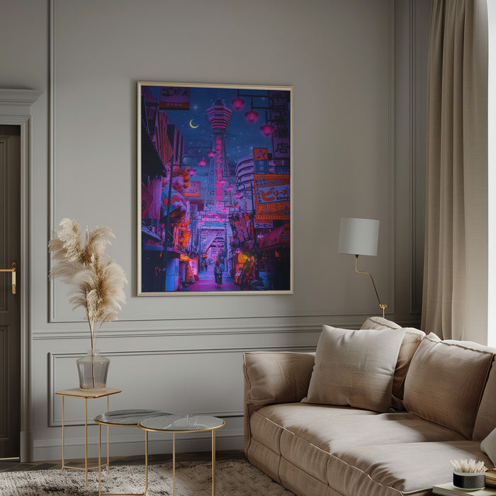 Osaka Lights Framed Art Wall Decor