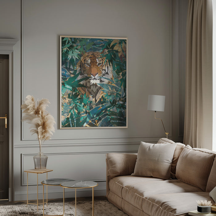 Tiger in the jungle 2 Framed Art Wall Decor