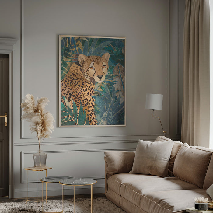 Cheetah In the Jungle 2 Framed Art Modern Wall Decor