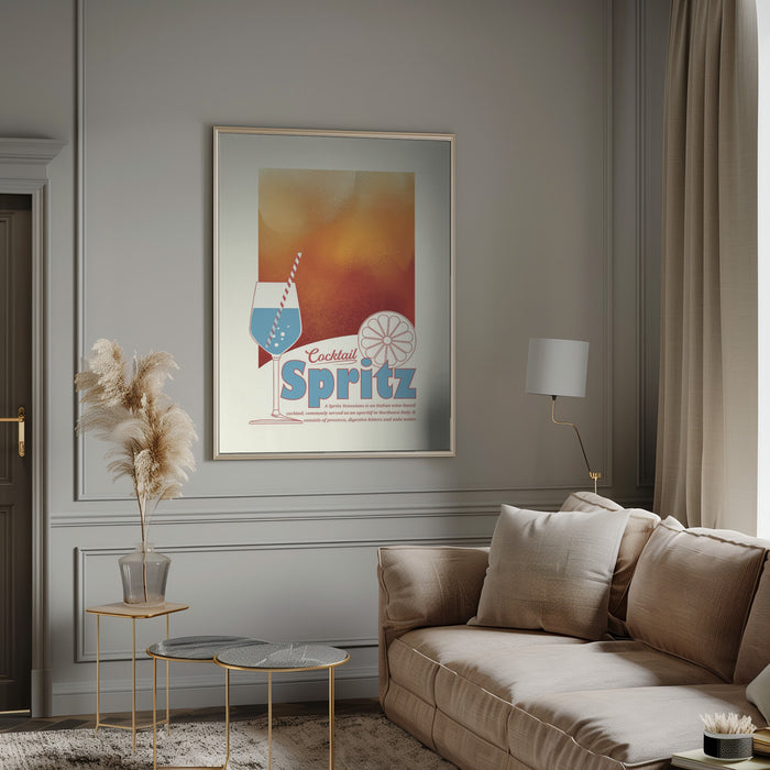 Aperol Spritz print Framed Art Wall Decor