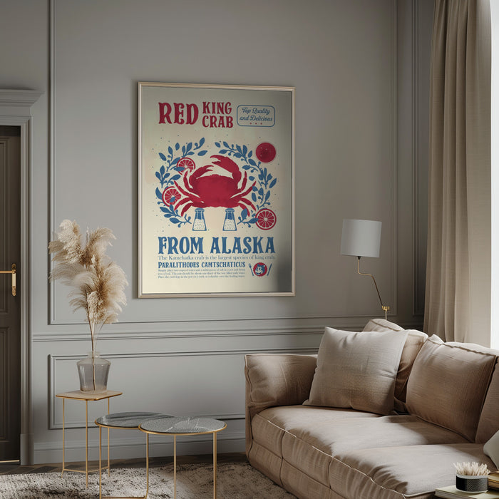 Crab kitchen print Framed Art Wall Decor