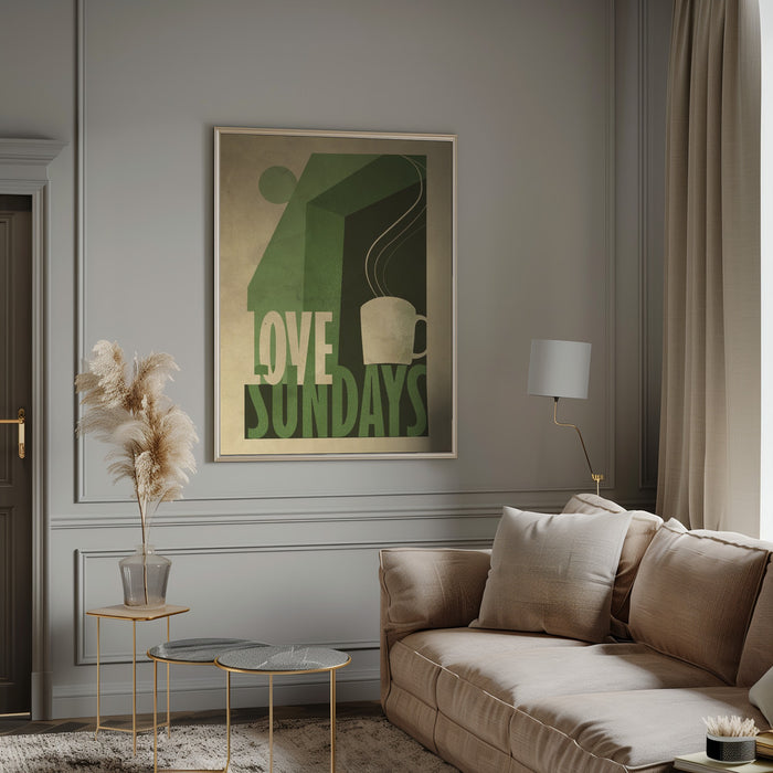 Love Sunday print Framed Art Modern Wall Decor