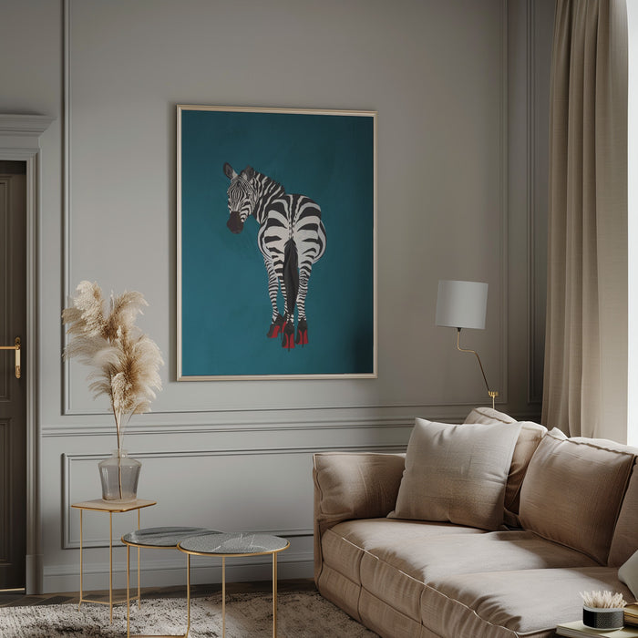 Zebra heels Framed Art Wall Decor