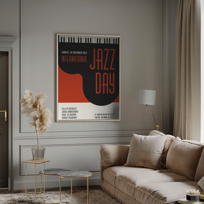 Jazzy Days   Dark Red Framed Art Wall Decor