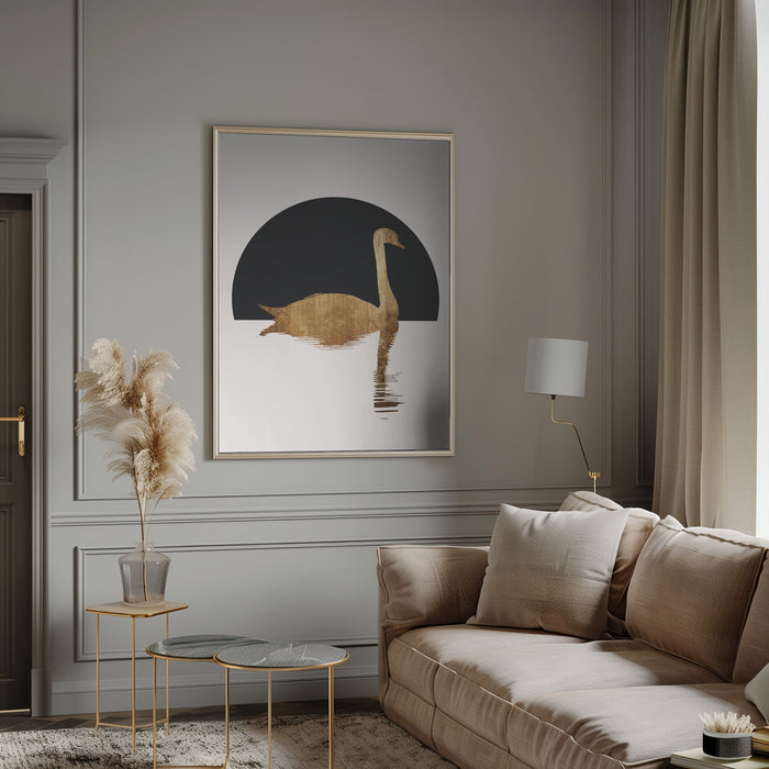 The Swan   Black Framed Art Wall Decor