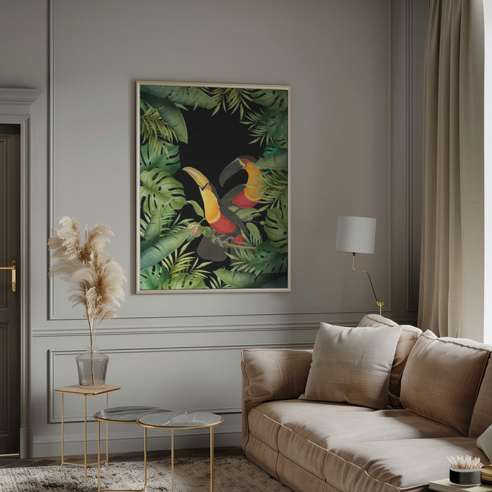 Jungle With Toucans Framed Art Wall Decor