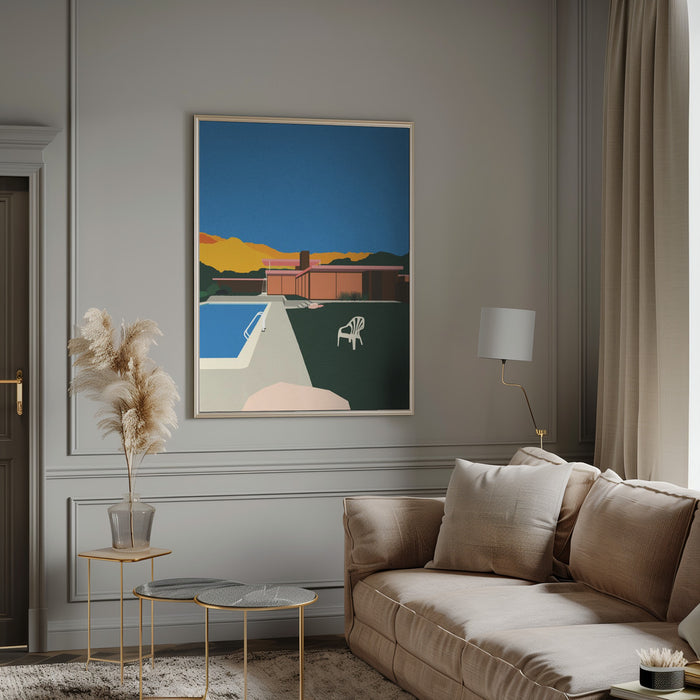 Kaufmann Desert House Poolside Framed Art Modern Wall Decor