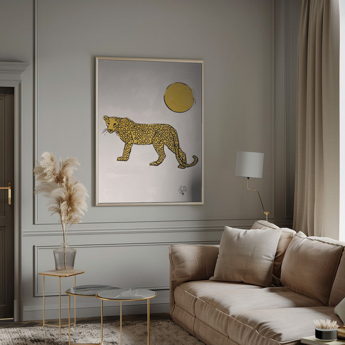 Leopard and Sun   Erum Khalili.png Framed Art Wall Decor