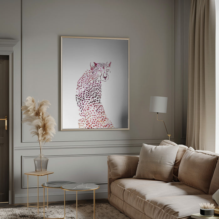 Pink Cheetah Framed Art Wall Decor