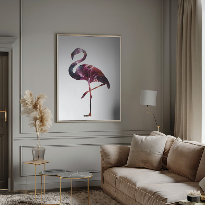 Flamingo Silhouette Framed Art Wall Decor