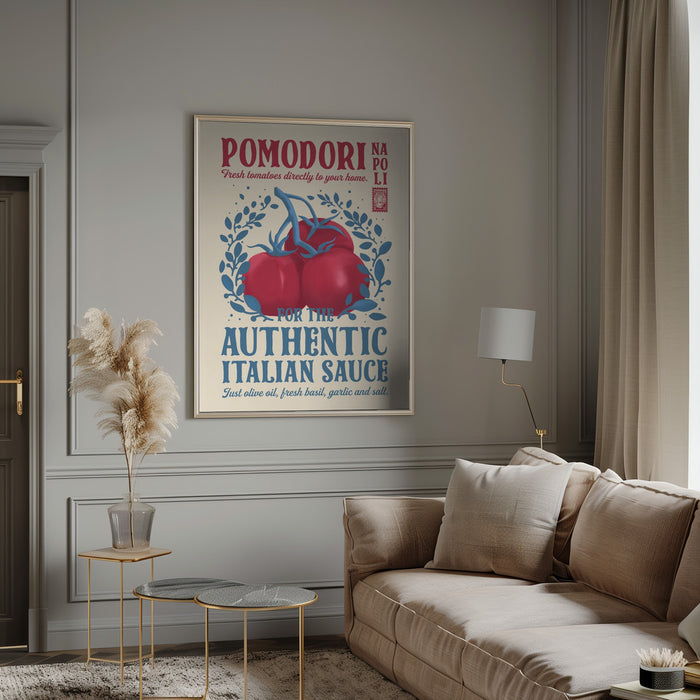 Pomodori Kitchen print Framed Art Modern Wall Decor