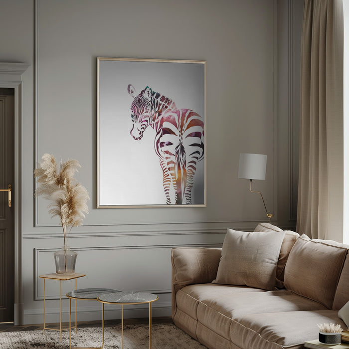 Zebra Silhouette Framed Art Wall Decor