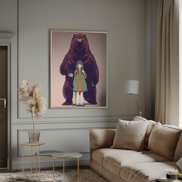 A bear in the forest Framed Art Modern Wall Decor