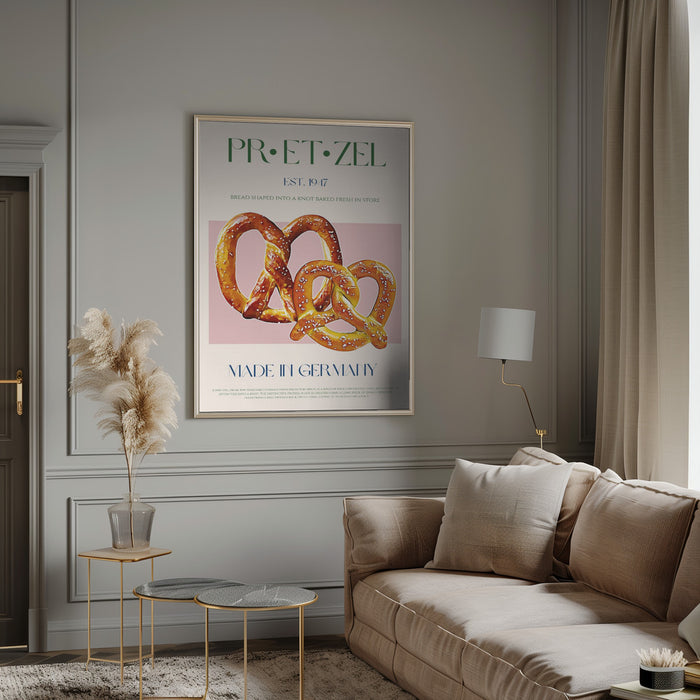 Pretzel Print Framed Art Wall Decor