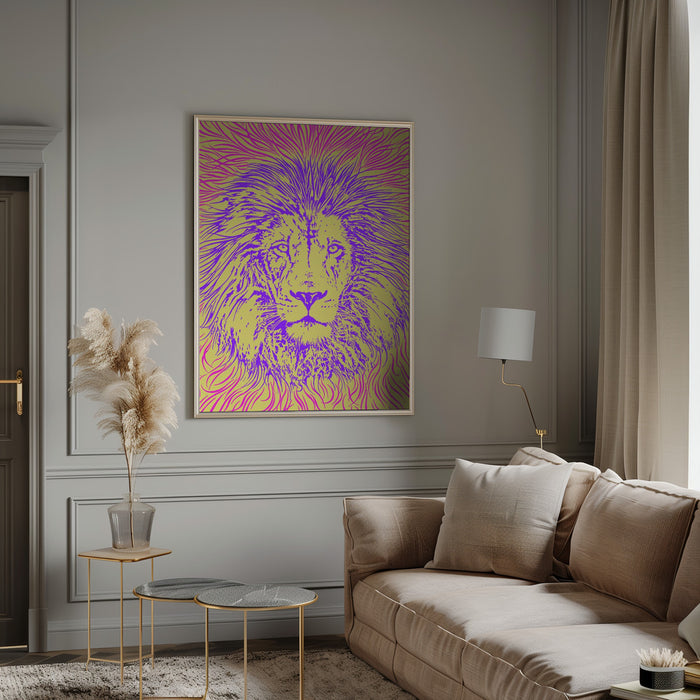 Lion Portrait – King of the Beasts Framed Art Modern Wall Decor