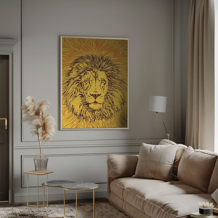 Lion Portrait – King of the Beasts Framed Art Wall Decor