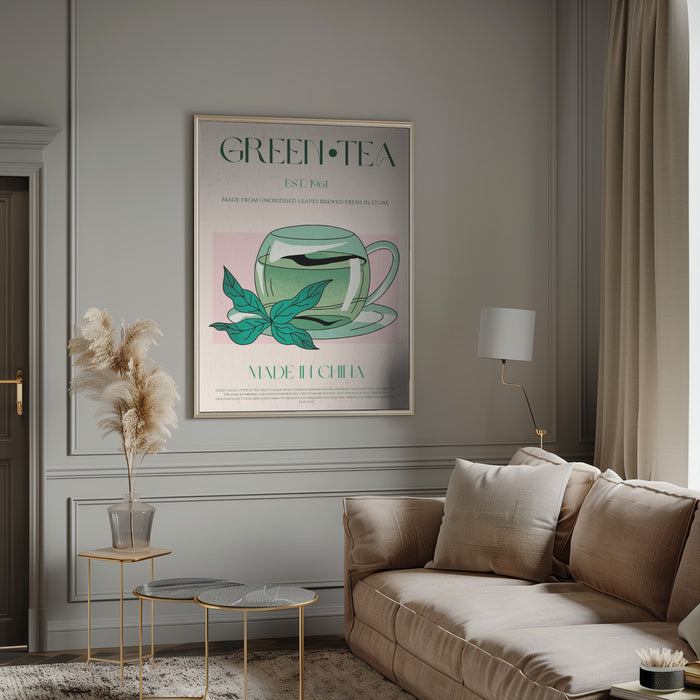 Green Tea  Framed Art Modern Wall Decor