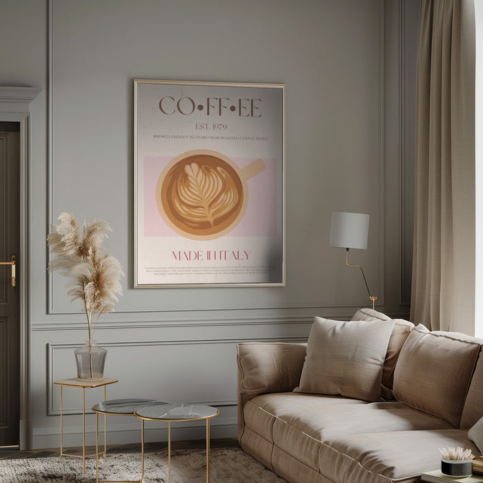 Coffee Framed Art Modern Wall Decor