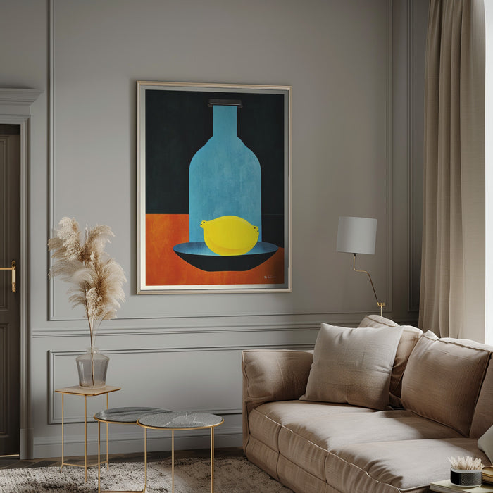 Bottle With (lonesome) Lemon : Skinny Bitch Framed Art Modern Wall Decor